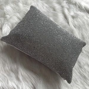 Sparkle Accent Pillow -Silver & Gray